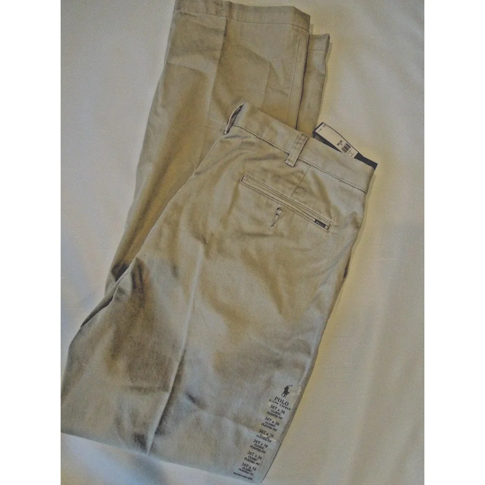 POLO‎ RALPH LAUREN pant PANTS CLASSIC pleated fit HUDSON tan 36T X 36
